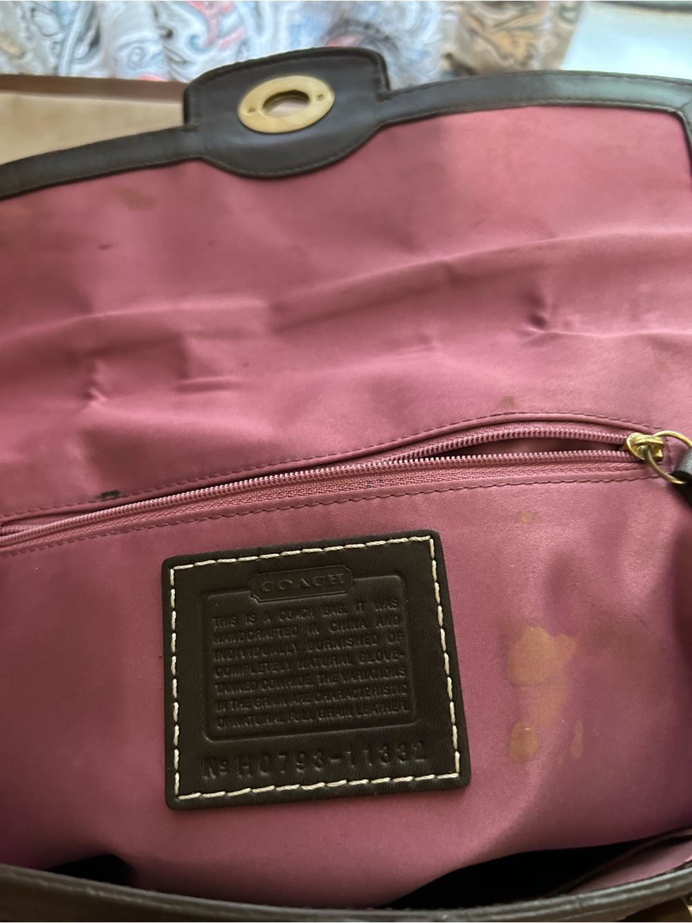 Coach Monogram all Leather Satchel Shoulder Bag as is #11332 - Picture 6 of 10